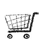 dessin d'un caddie de supermarché pour la boutique